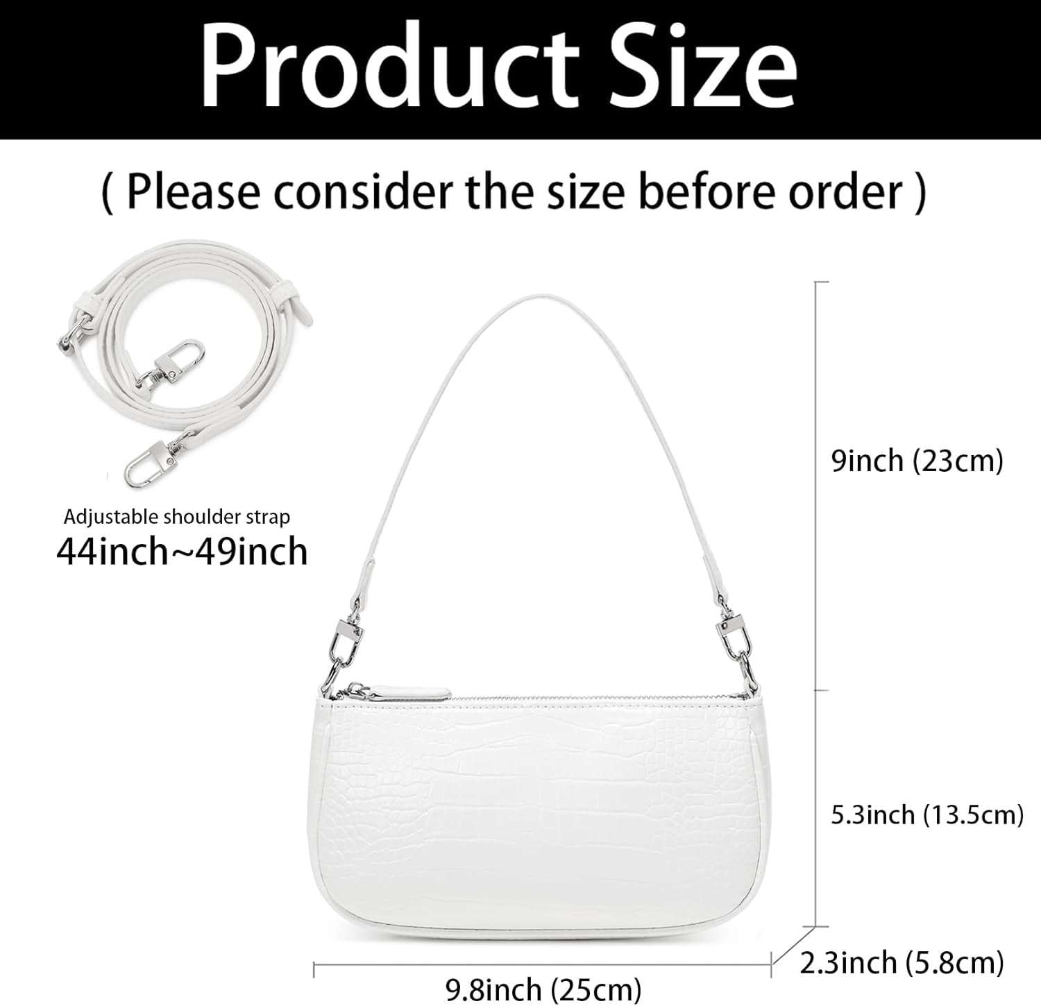 Shoulder Bag for Women 90S Trendy Purse Small Crocodile Clutch Y2K Fashion Mini Handbag with Crossbody Strap